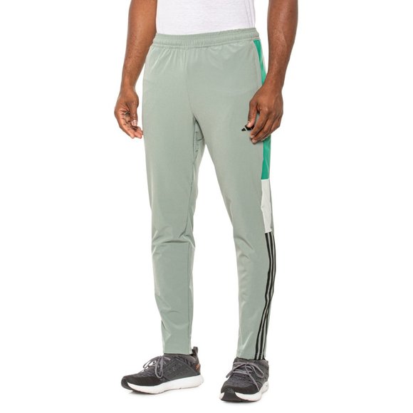 NWT adidas Training Color-Block 3-Stripes Pants  Silver Green 267sn - Picture 1 of 4